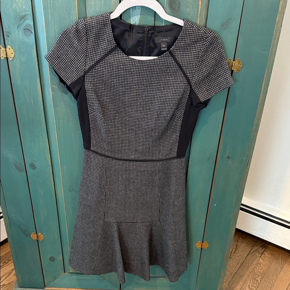 J. Crew Black and Gray Mini Dress